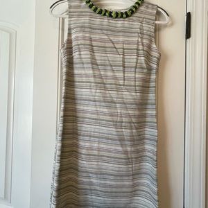 Preppy nautical theme striped summer dress with side zipper detailing